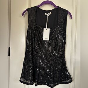 Grace Karin Black Sequin Blouse